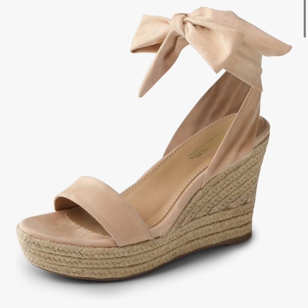 Dream Pairs Beige Wedge Sandals